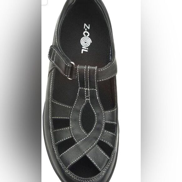 Z-CoiL Pain Relief Footwear  Z-Breeze Black Leather Sandal sz 10 NEW - Picture 10 of 13